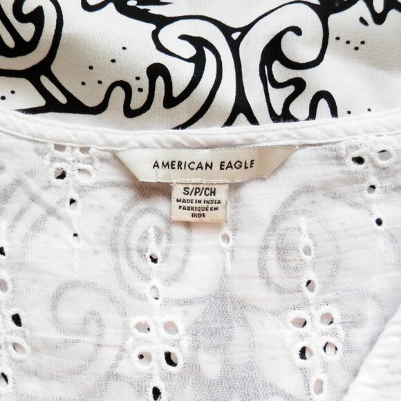 AE || Eyelet Boho Long Sleeve Blouse - Picture 3 of 7